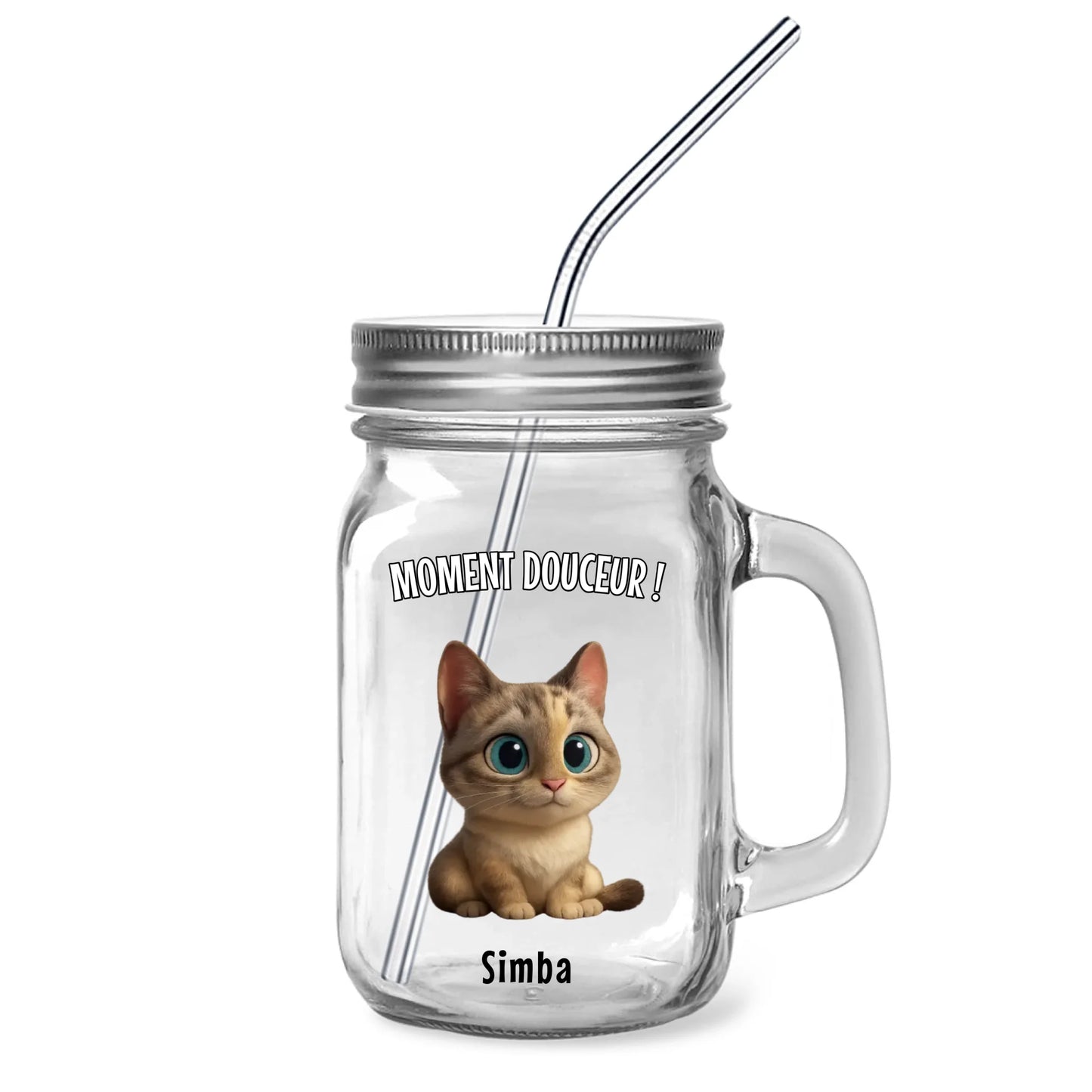 Taza de cristal personalizada con foto 0,5L